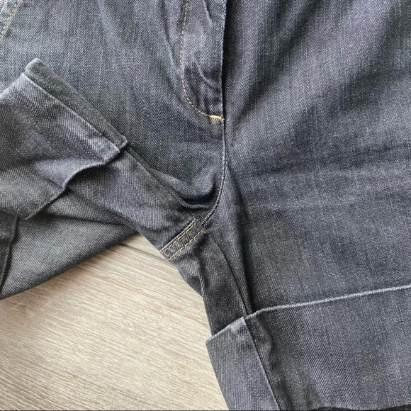 Sisley Black Washed Cuffed Jean Shorts  6” - Picture 3 of 10